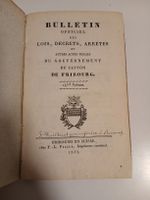 Bulletin Officiel Fribourg 1832 - Rare document d'époque!