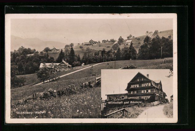 Cartoline postali: Schmitberg-Wattwil, Wirtschaft und Bäck – Usato da Berlin venduto da bartko-reher