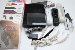 Nintendo Wii mit HDMI-Adapter und Spielen
