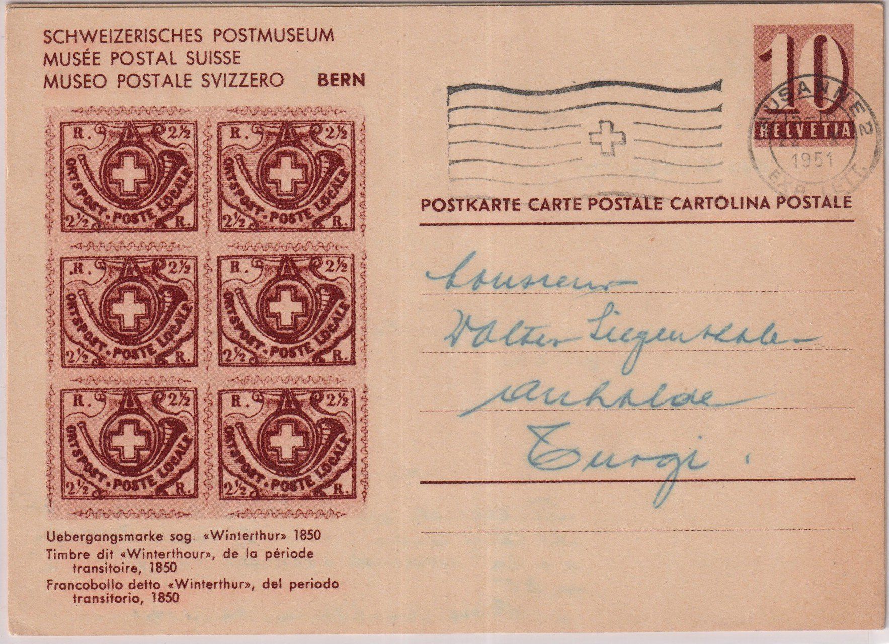 Tutti i francobolli: 8 Postkarten Schweizerische Postmuseum, sehe Scan – Usato da Claro venduto da Chanty7 7