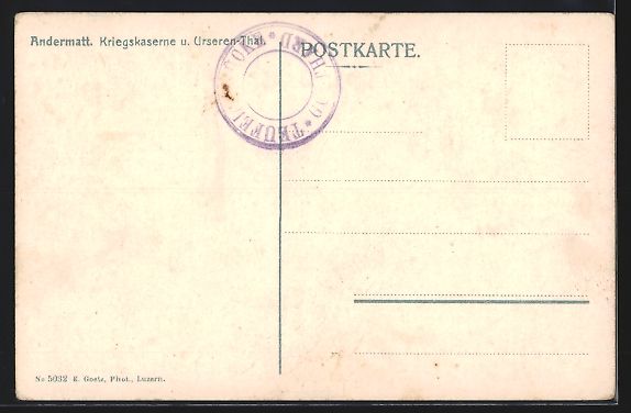 Cartoline postali: Andermatt, Kriegskaserne und Urseren-Tha – Usato da Berlin venduto da bartko-reher 1