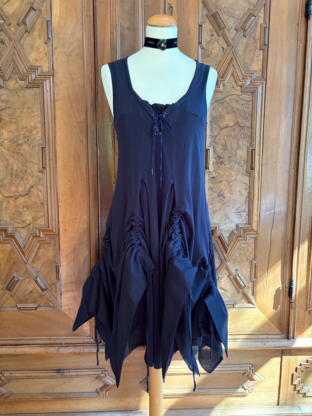 Girbaud Vestiti: Vintage Marithé & François Girbaud Kleid aus Marine Baumwole – Usato da Interlaken venduto da Bona55