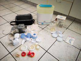 Mega set :elektrische Milch Pumpe, Hand Pumpe, sterelisator