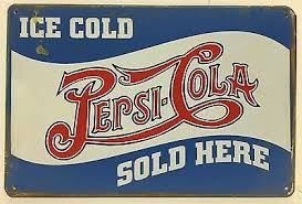 Pepsi Schilder: Rusty Blechschild-PEPSI-COLA-ICE COLD - 30 X 40 CM – Neu und originalverpackt aus Rupperswil von big-one-sale