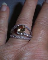 Echtschmuck: Silberring 925er Champagner-Quarz 18/56