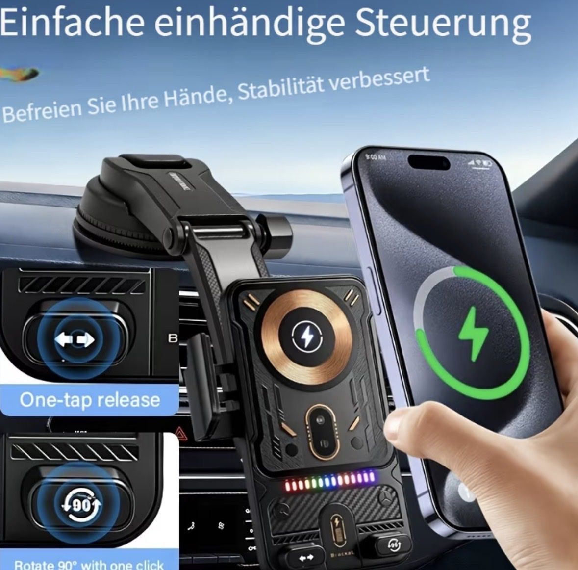Halterungen: Auto Handyhalterung Qi Ladefunktion neu – Neu und originalverpackt aus Kloten von digi-Galaxy 2