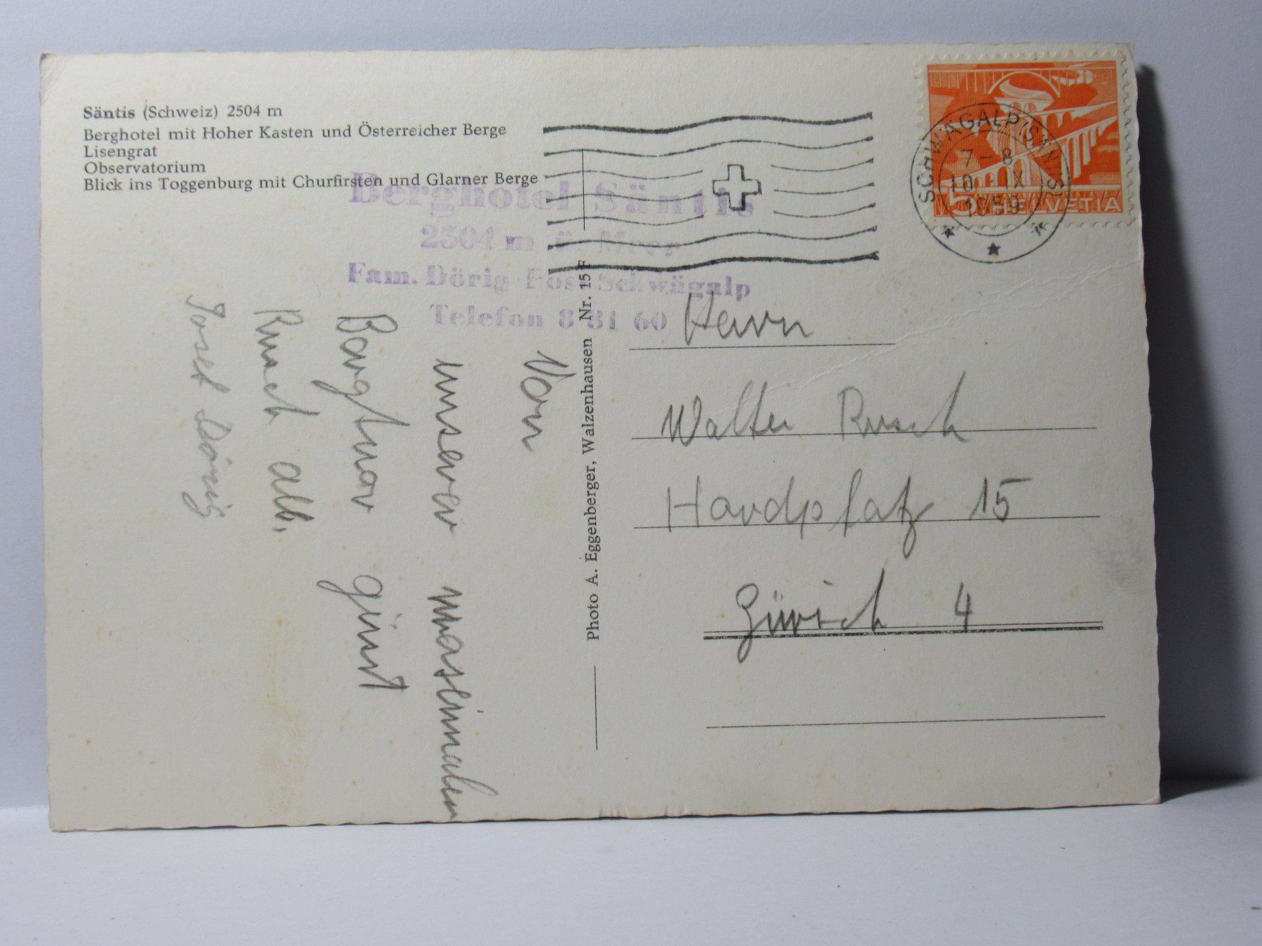Cartoline postali: Gruss vom Säntis  1959 – Usato da Grenchen venduto da Bluemchen1900 2