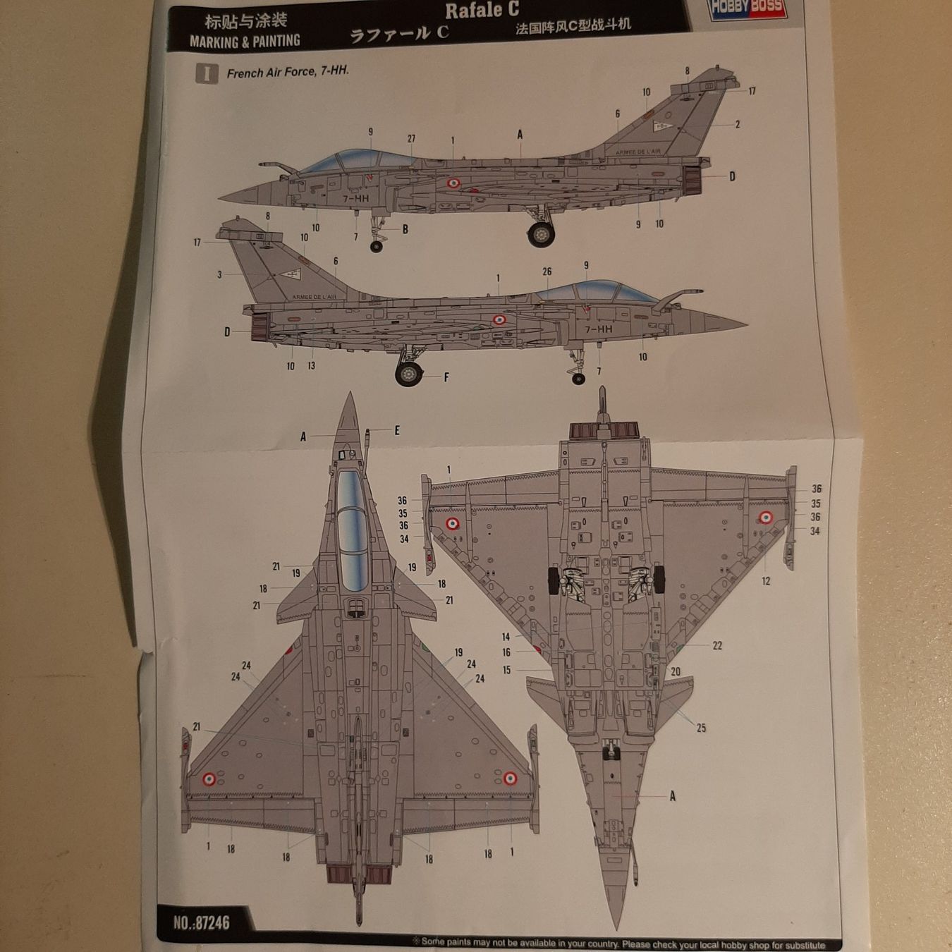 Kit di modellismo & Modellini statici: 2237 ... Dassault Rafale C ... Hobby Boss 87246 – Nuovo (secondo la descrizione) da Bonstetten venduto da Benibanny59 1