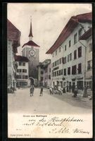 Mellingen, Strassenpartie mit Hotel Löw