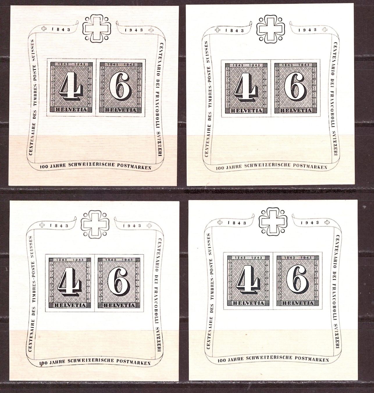 Alle Briefmarken: 4 x JUBILÄUMS BLOCKS UNGEBRAUCHT* – Neu (gemäss Beschreibung) aus Dübendorf von Piero2