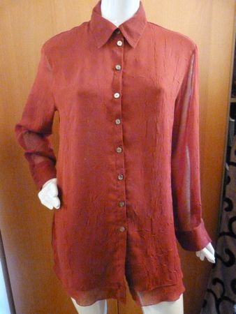 Chiffonbluse von tru vision, Gr. 42, rotbraun %