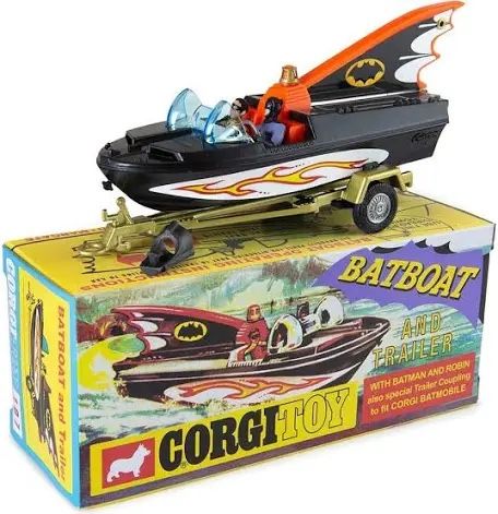 Corgi Toys Modellini d'auto: BAT BOAT WITH BATMOBIL & ROBIN CORGI – Nuovo e nell'imballaggio originale da Suhr venduto da Moebelsiralfred