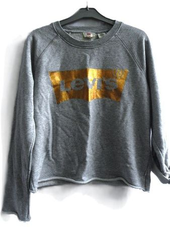 Gr. 34/36 oversize cut LEVIS leichterer Sweater grau-kupfer