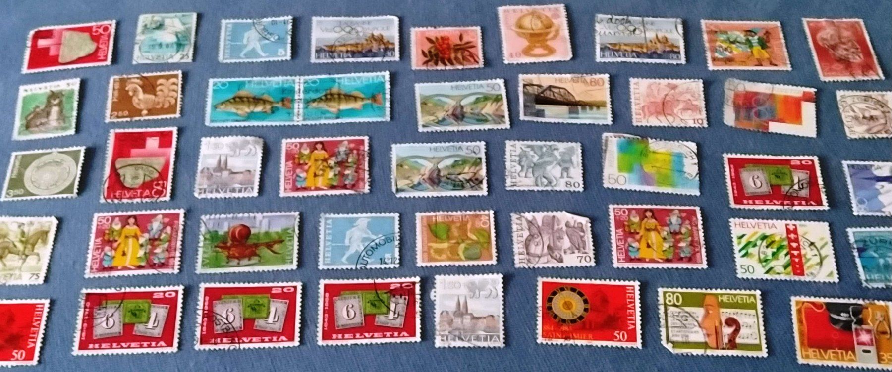 Tutti i francobolli: Briefmarken, Helvetia - 46 Stück - – Usato da Zürich venduto da 1-2-3-Kaufen 4