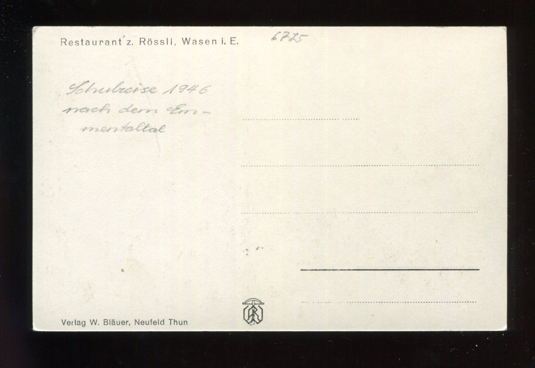 Cartes postales: Wasen i, E. Restaurant z. Rössli, Oldtimer – D'occasion à Aarau par Elmaar41 2