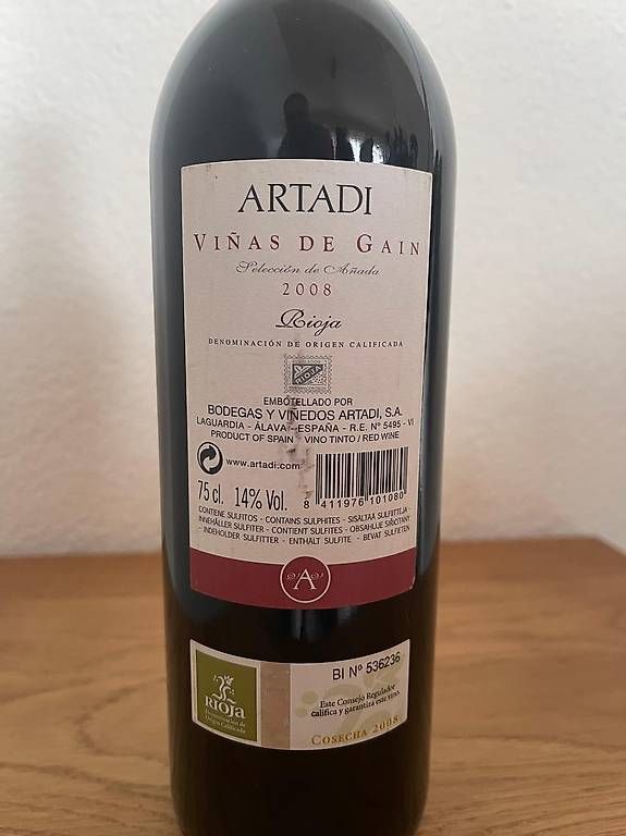 Wein: Wein - Artadi Vinas de Gain - 2008 – Neu (gemäss Beschreibung) aus Triesen von Chevalley 4
