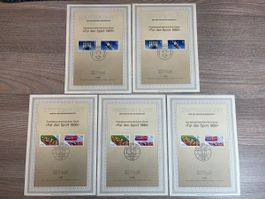Briefmarken 5 Stk. Ersttagsblätter Für den Sport 1985 + 1986