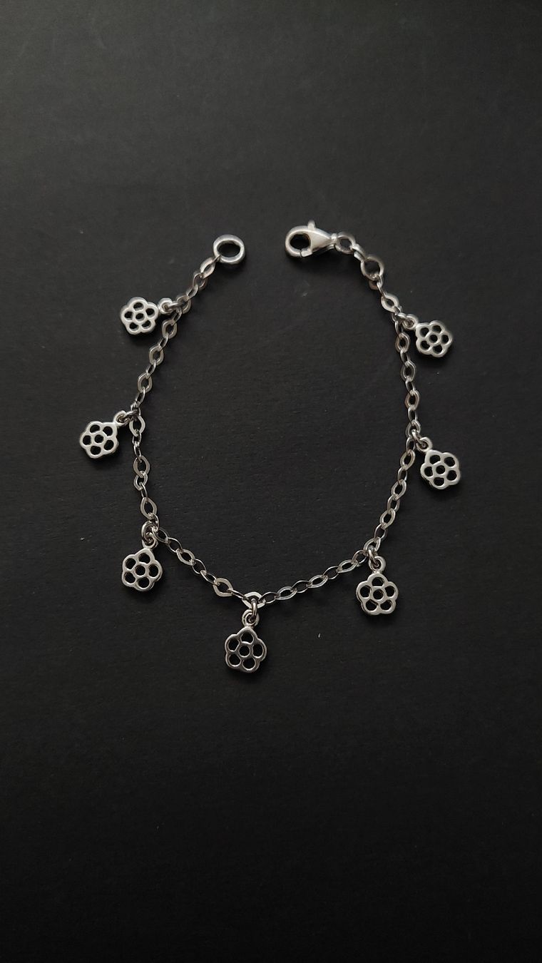 Armbänder & -reifen: 925 Silber Armband mit Blumen – Neu (gemäss Beschreibung) aus Zürich von Rose-Black