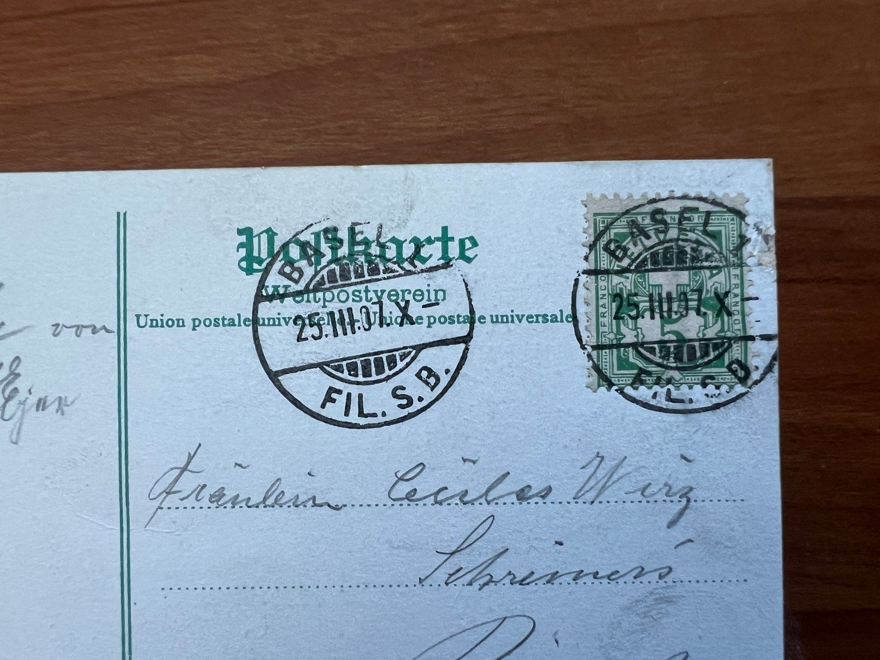 Cartoline postali: AK  1907  Basel uralt    (G2083) – Usato da Hinwil venduto da Sidi4 1