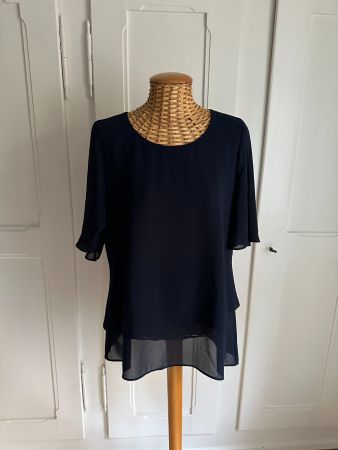 JENNIFER CLOSE - Chiffon Blusenshirt dunkelblau M