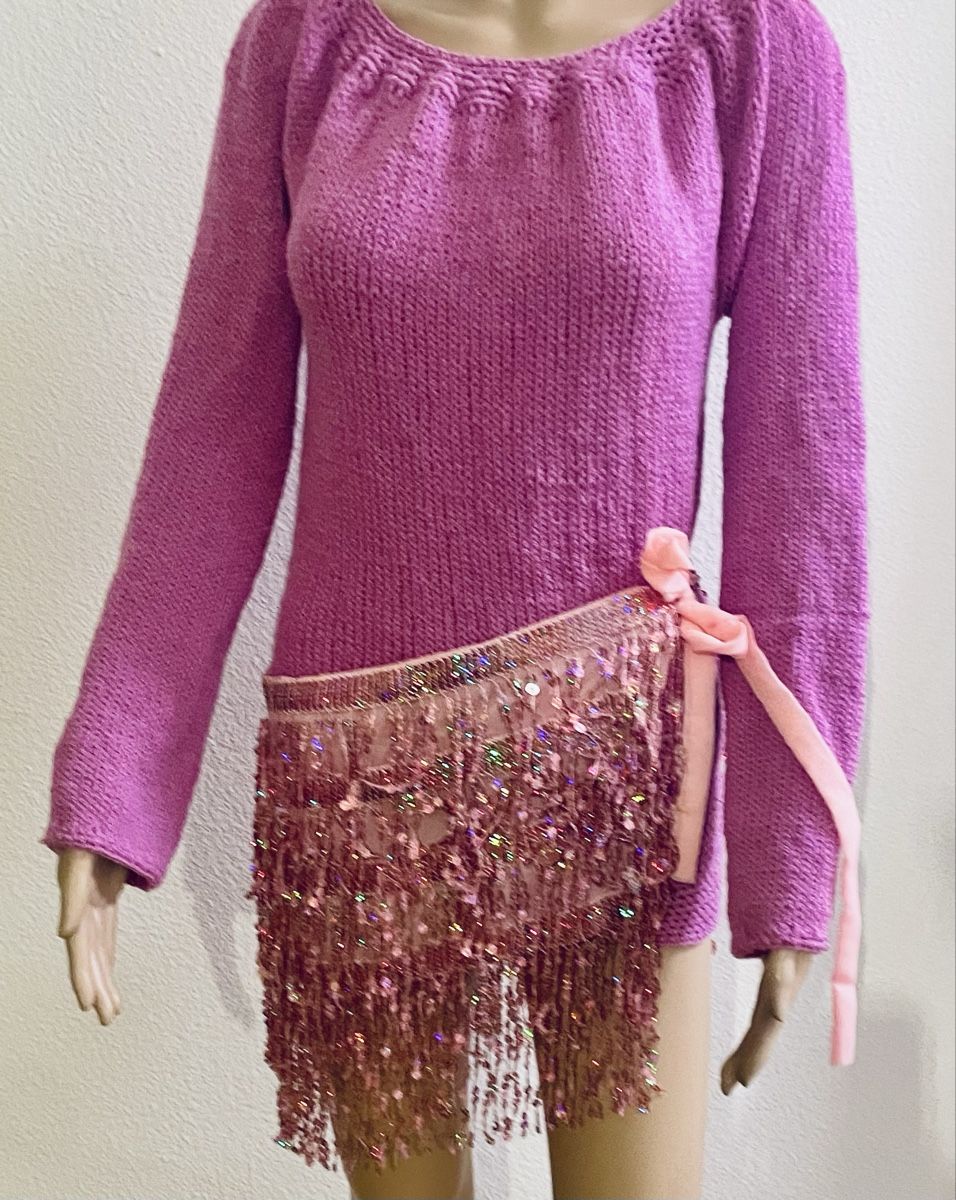 Maglioni & Felpe: Lila Pullover mit Pailletten Fransen-Gürtel , neu! – Nuovo e nell'imballaggio originale da Au ZH venduto da Jaggy4 3