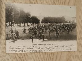 Alte PK / Fahrrad Truppe - Gelaufen Yverdon 1908