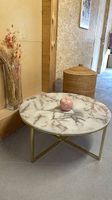 Runder Sofatisch mit Marmorlook