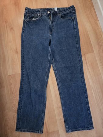 H&M Jeans Slim Straight blau Grösse 42 High Waist