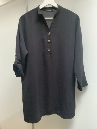 Schwarzes Hemdblusenkleid Gr. M - Top Zustand, Frühling/Somm