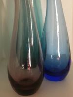 3er Set Vasen Glas Vintage