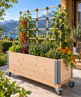 🌱 Hochbeet mit Rankgitter & Rollen – 100 % Schweizer Holz