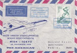 Erstflug Pan American mit Boeing-Jet Wien - Tokio 1959