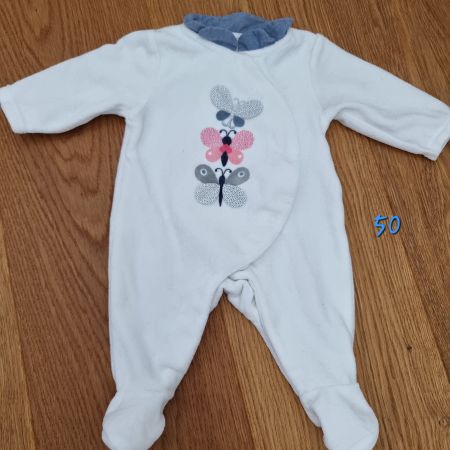 Baby Strampler weiss Schmetterling Grösse 50 okaidi