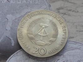 German Democratic Republic (DDR) 20 Mark 1966 G. W. Leibniz
