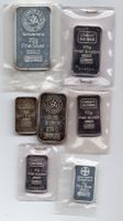 (2391) Silberbarren, 2 x 20 g, 2 x 10 g, 3 x 5 g