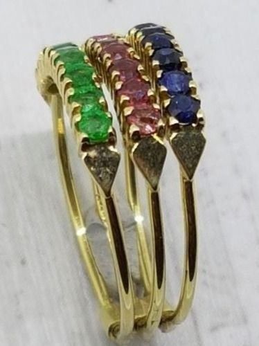 Bagues: Juw.Ring, 8 Smaragde, 8 Rubine+ 8 Safire – Neuf (Voir description) à Unterägeri par Altgoldschmuck 4