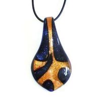 Collier bleu et or en verre