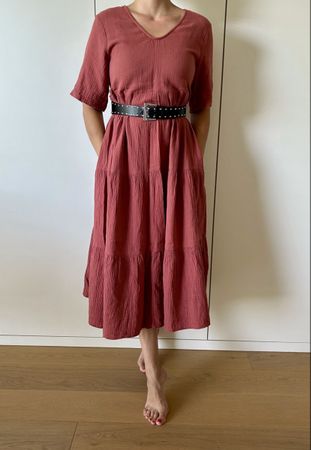 Kleid rostrot Grösse M aus Musselin