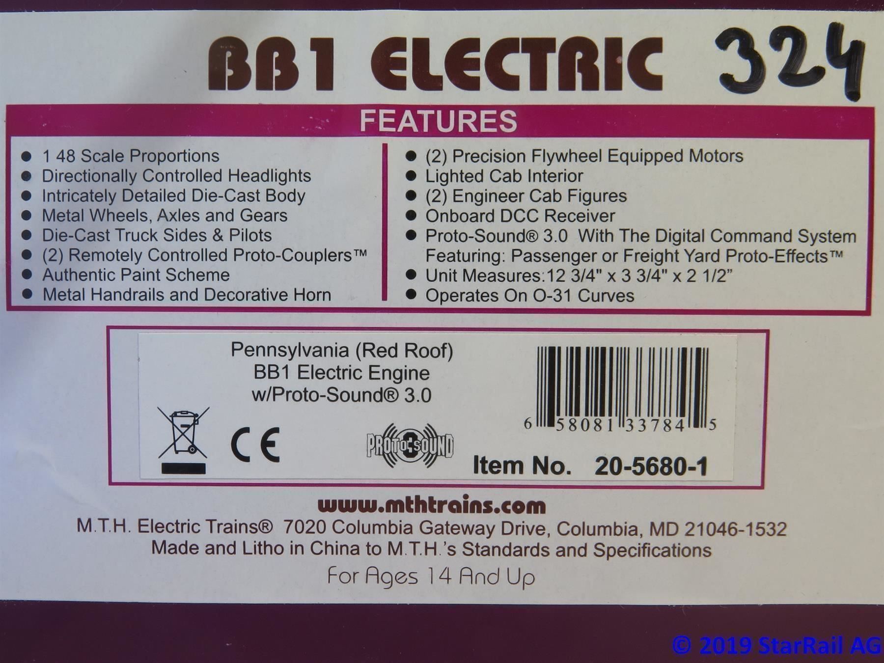 Modellini di ferrovie: MTH 20-5680-1 Elektrolok PRR Pennsylvania BB1 ProtoSound 3 – Nuovo (secondo la descrizione) da Ennetbaden venduto da StarTrain 7