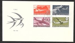 Liechtenstein FDC Serie F34 - F37 Flugpostmarken ET 7.4.1960