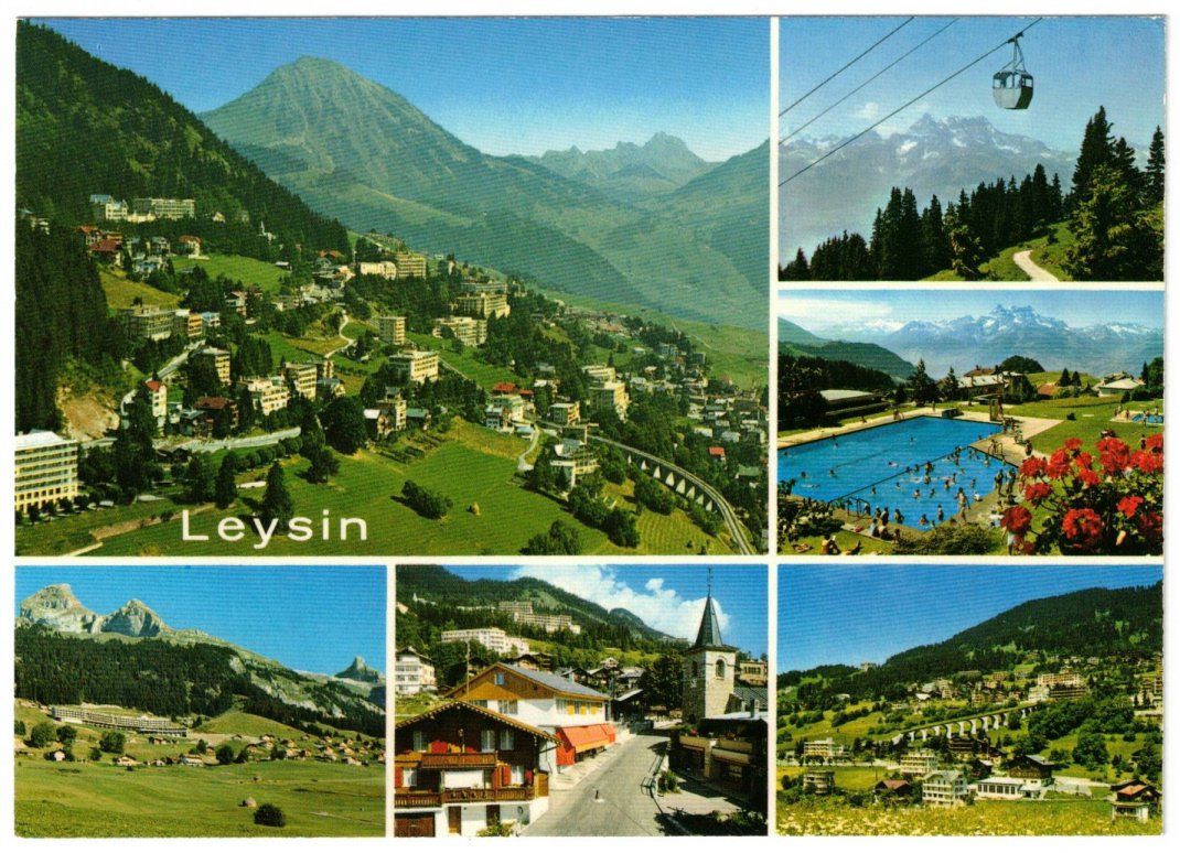Cartoline postali: Leysin - 6 Bild AK – Usato da Binningen venduto da Mountainrider