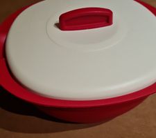 Tupperware Schüssel mit Deckel, rot/weiss