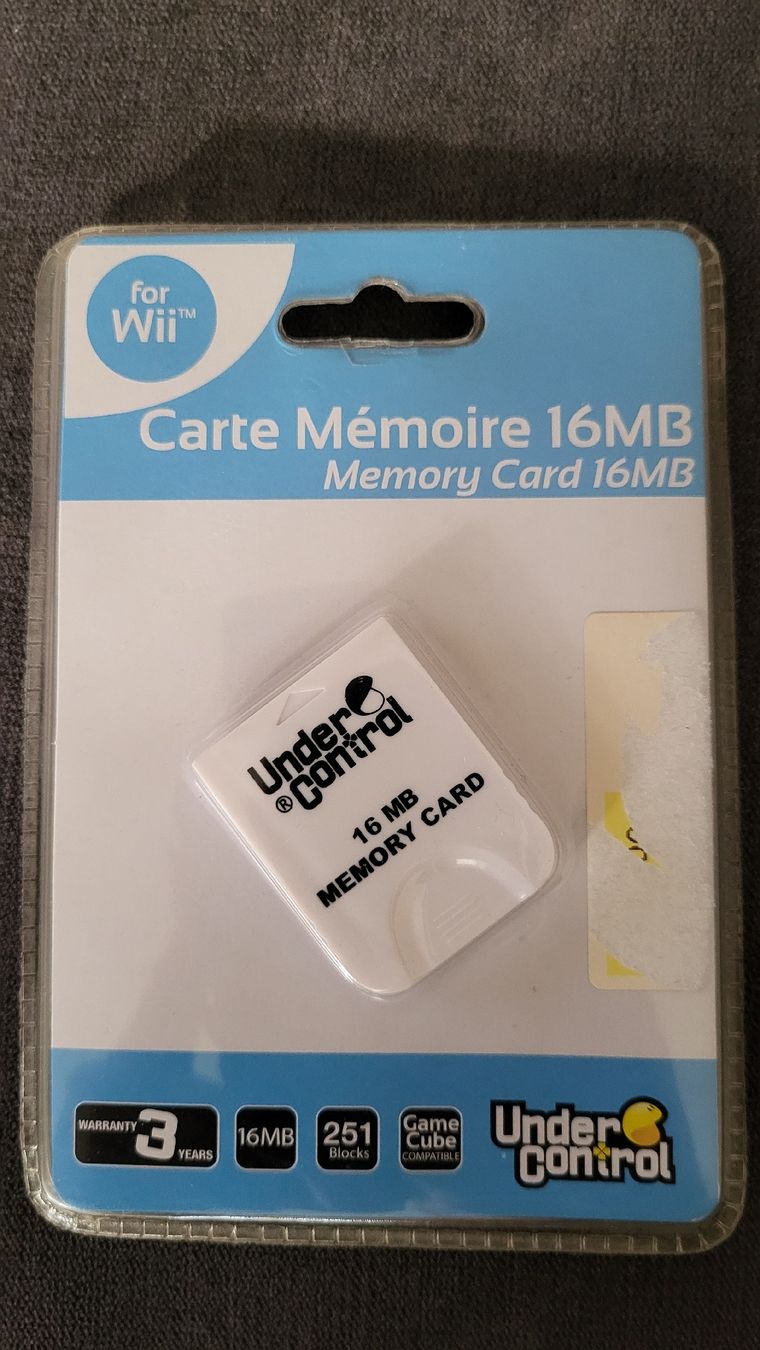 Memory unit & Memory card: Under Control / Memory Card 16 MB. Wii,Gamecube – Nuovo e nell'imballaggio originale da Biel/Bienne venduto da Retrohr