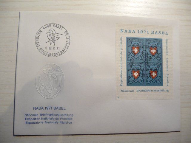 Tous les timbres: 5 NABA Blocks Basel 1971 / ET  / Versch. Blocknummern – Neuf (Voir description) à Kloten par zimboida 4