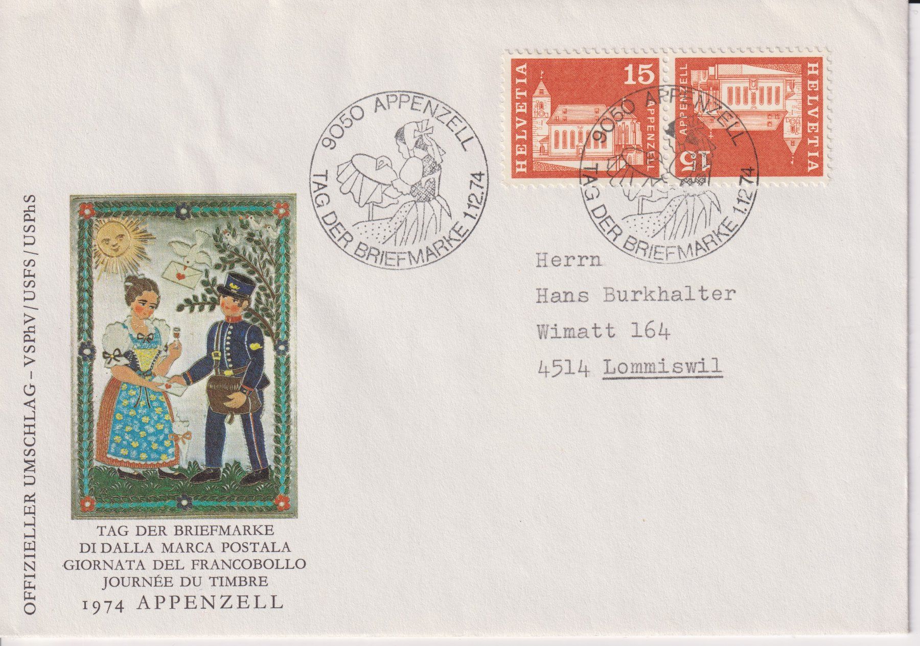 Tutti i francobolli: Tag der Briefmarke 1974 – Usato da Bellach venduto da qsearch