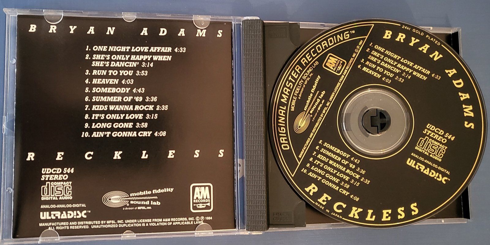 CDs: Bryan Adams - Reckless - CD (MFSL) – Neu (gemäss Beschreibung) aus Reinach BL von  1
