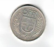 Münze, 5 Franken 1931 - 10 Sterne über Kopf
