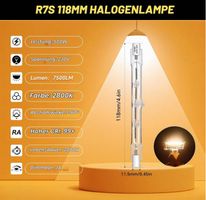 6er  R7S Halogenlampe Halogen-Leuchtmittel, 2800 K Warmweiß