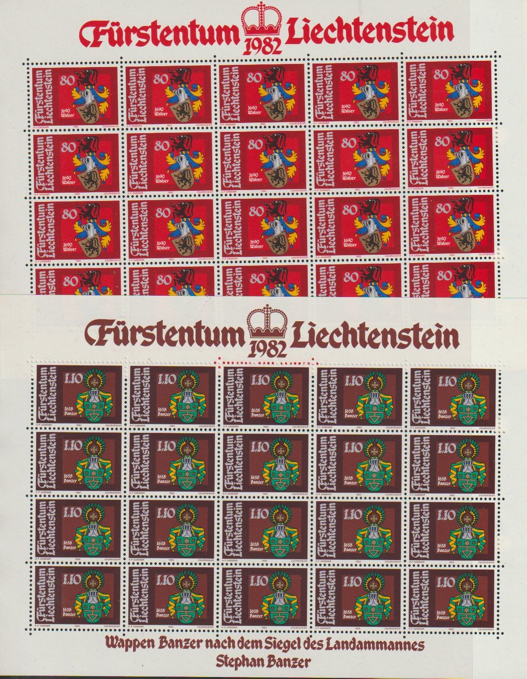Alle Briefmarken: Blocs de Timbres Liechtenstein  ** – Gebraucht aus Crans-Montana von kira56 2