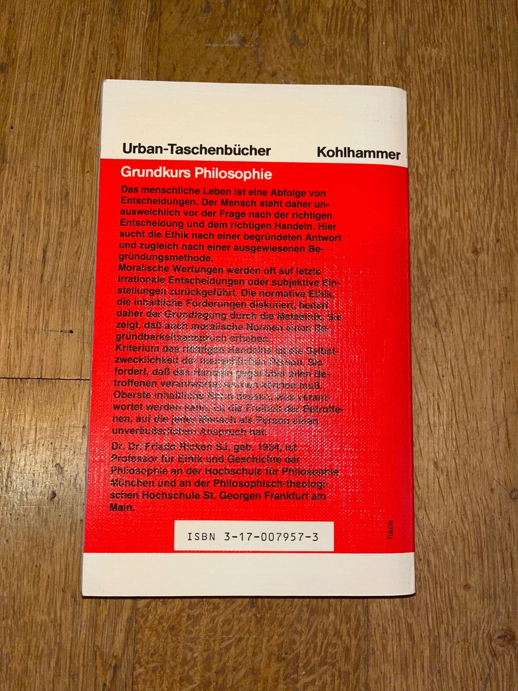 Libri: Frido Ricken: Allgemeine Ethik – Usato da Basel venduto da Buechermensch 1